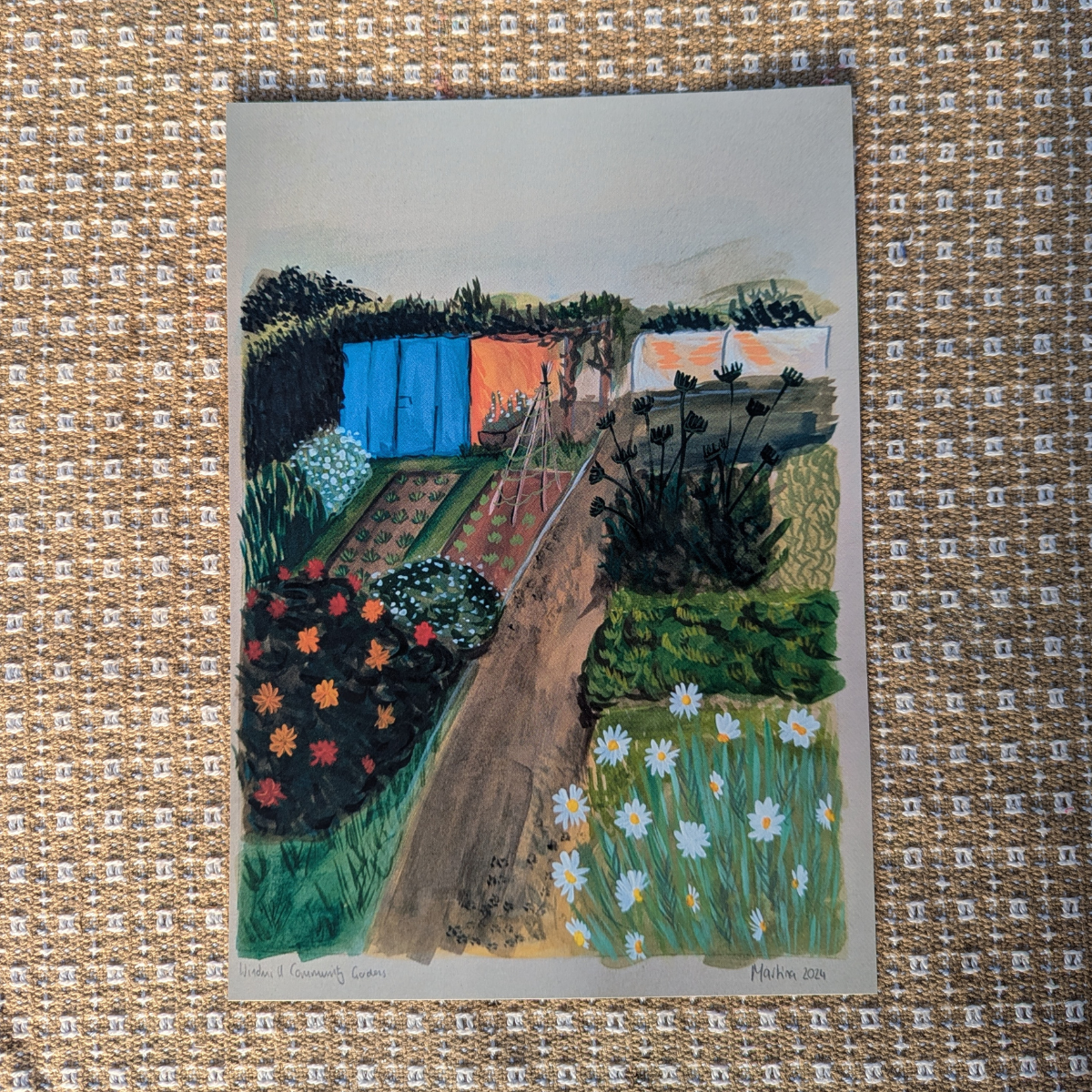 Windmill Community Garden Print